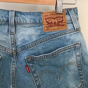 SOLD Levi’s 501 High Waisted Jean Shorts with Button Fly